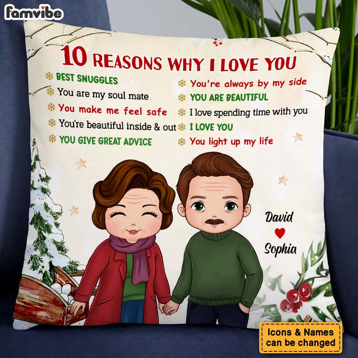 Personalized Christmas Gift For Couple Reasons I Love You Pillow 29260 1