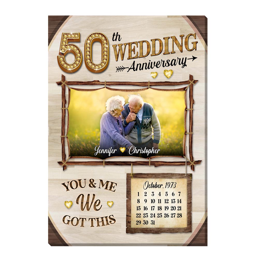 Personalized Gift For Couple 50th Anniversary Upload Photo Canvas 29261 Primary Mockup