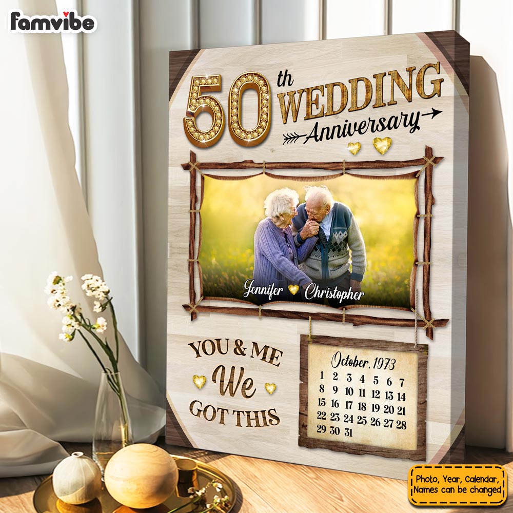 Personalized Gift For Couple 50th Anniversary Upload Photo Canvas 29261 Primary Mockup