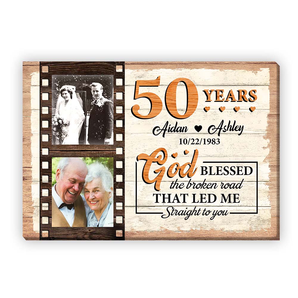 Personalized Gift For Couple 50th Anniversary Upload Photo Canvas 29263 Primary Mockup