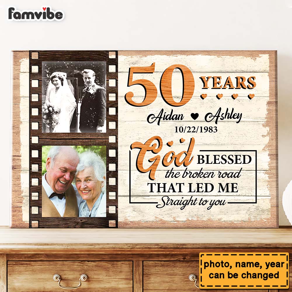 Personalized Gift For Couple 50th Anniversary Upload Photo Canvas 29263 Primary Mockup