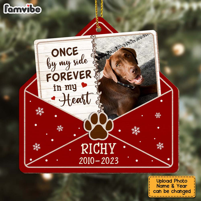 Personalized Dog Loss Memorial Gify Forever In My Heart Upload Photo Ornament 29264 1