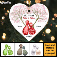 Personalized 40th Wedding Anniversary 40 Years As Mr. And Mrs. Heart Ornament 29266 thumb 1