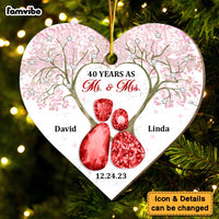 Personalized 40th Wedding Anniversary 40 Years As Mr. And Mrs. Heart Ornament 29266 thumb 1
