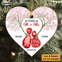 Personalized 40th Wedding Anniversary 40 Years As Mr. And Mrs. Heart Ornament 29266 thumb 1