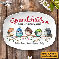 Personalized Gift For Grandma Grandchildren Life More Grand Bird Plate 29272 thumb 1