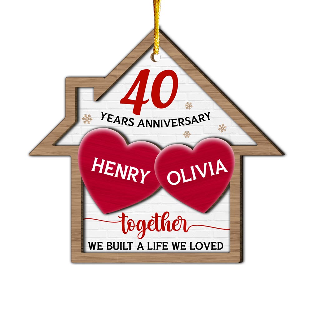 Personalized Together We Built A Life We Loved Anniversary 2 Layered Wood Ornament 29273 Primary Mockup