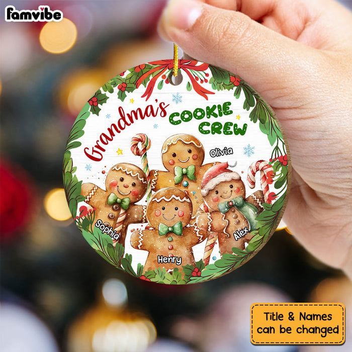 Personalized Gift Grandma's Cookies Christmas Wreaths Circle Ornament 29276 1
