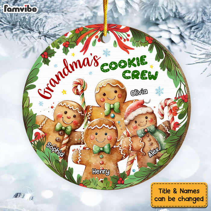 Personalized Gift Grandma's Cookies Christmas Wreaths Circle Ornament 29276 1