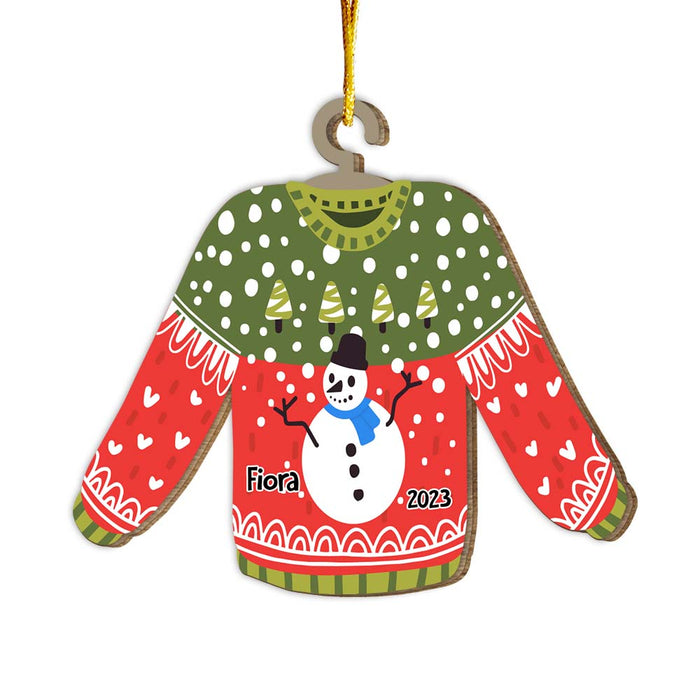 Personalized Gift For Grandson Granddaughter Ugly Sweater Ornament 29279 1