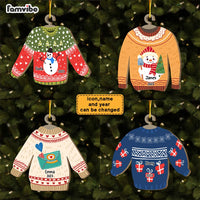 Personalized Gift For Grandson Granddaughter Ugly Sweater Ornament 29279 thumb 1