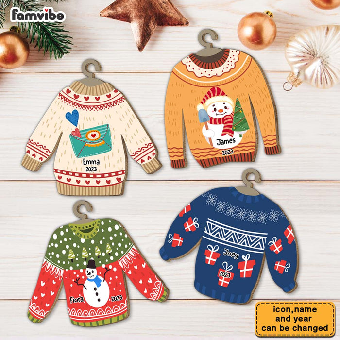 Personalized Gift For Grandson Granddaughter Ugly Sweater Ornament 29279 1