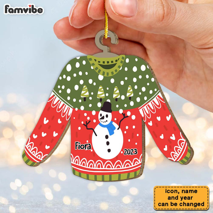 Personalized Gift For Grandson Granddaughter Ugly Sweater Ornament 29279 1