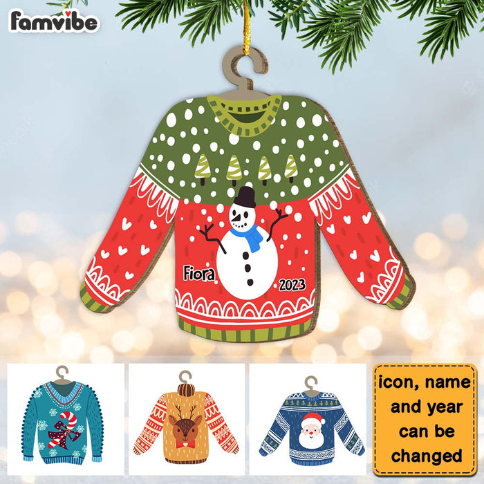 Personalized Gift For Grandson Granddaughter Ugly Sweater Ornament 29279 1
