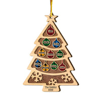 Personalized Gift For Family Christmas Tree 2 Layered Wood Ornament 29281 thumb 1