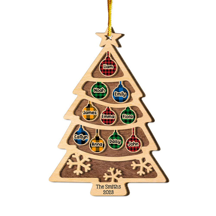 Personalized Gift For Family Christmas Tree 2 Layered Wood Ornament 29281 1
