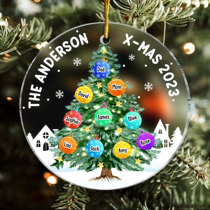Personalized Gift For Family Christmas Tree Circle Ornament 29284 1