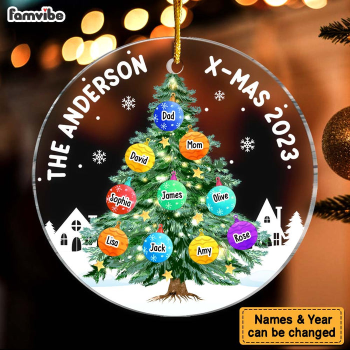 Personalized Gift For Family Christmas Tree Circle Ornament 29284 1