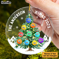 Personalized Gift For Family Christmas Tree Circle Ornament 29284 thumb 1