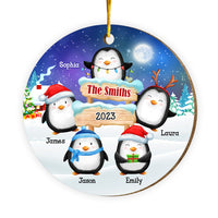 Personalized Christmas Gift For Family Penguins North Pole Circle Ornament 29287 thumb 1