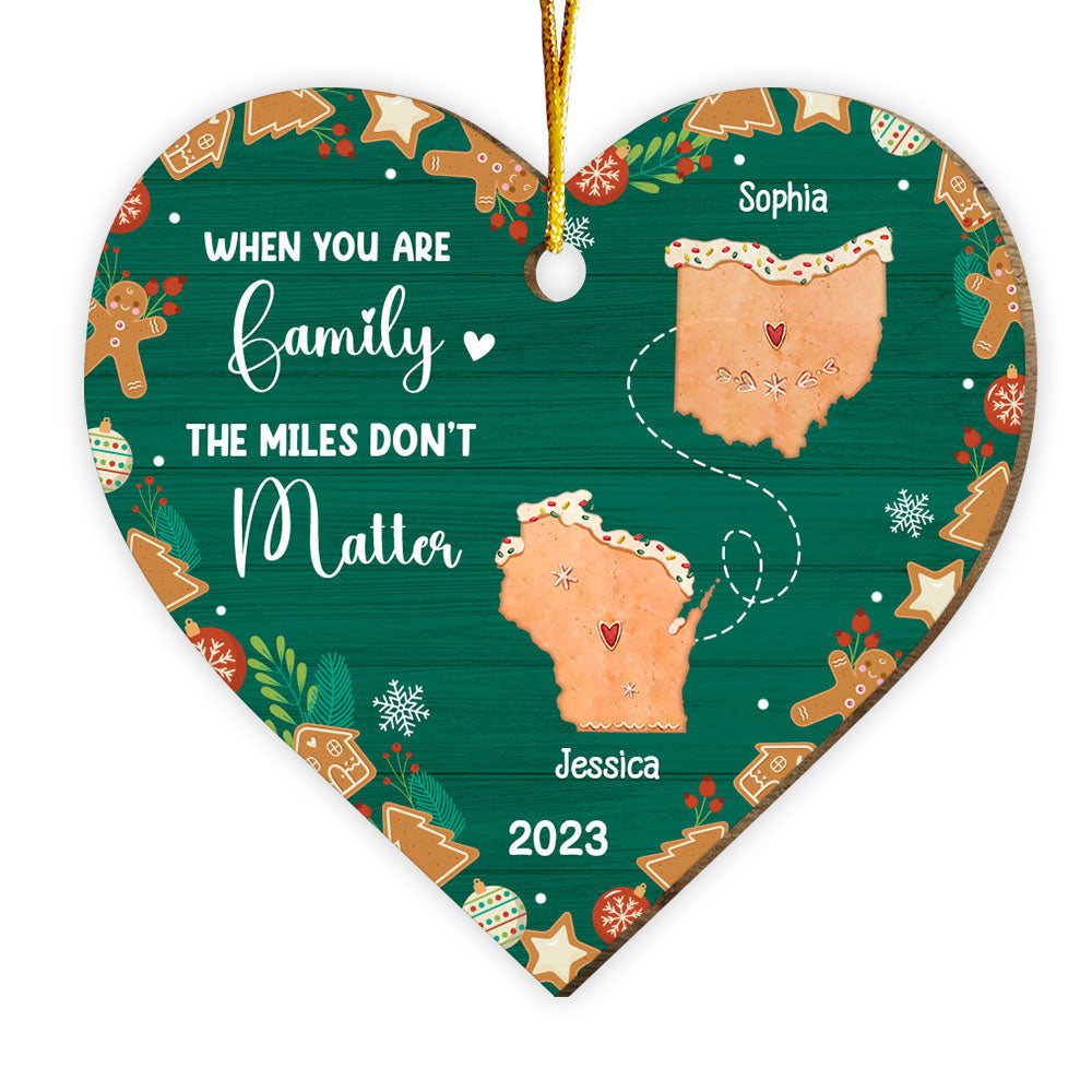Personalized Gift For Family Long Distance Cookies Heart Ornament 29288 Primary Mockup