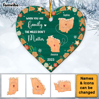 Personalized Gift For Family Long Distance Cookies Heart Ornament 29288 Primary Mockup
