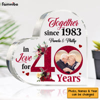 Personalized Anniversary Gift For Couple In Love For 50 Years Heart-Shaped Acrylic Plaque 29289 thumb 1