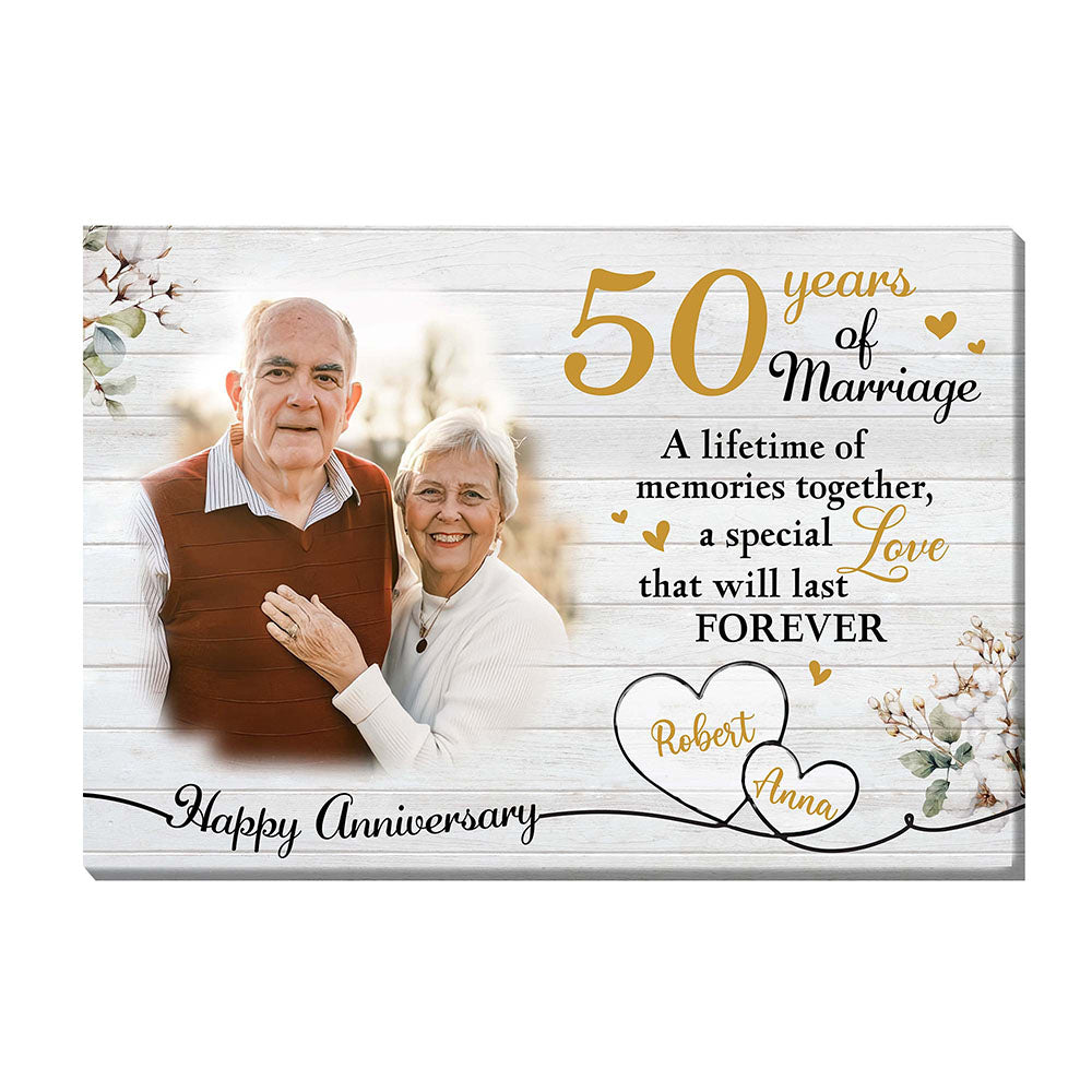 Personalized Anniversary Gift For Couple 50 Years Marriage Canvas 29290 Primary Mockup