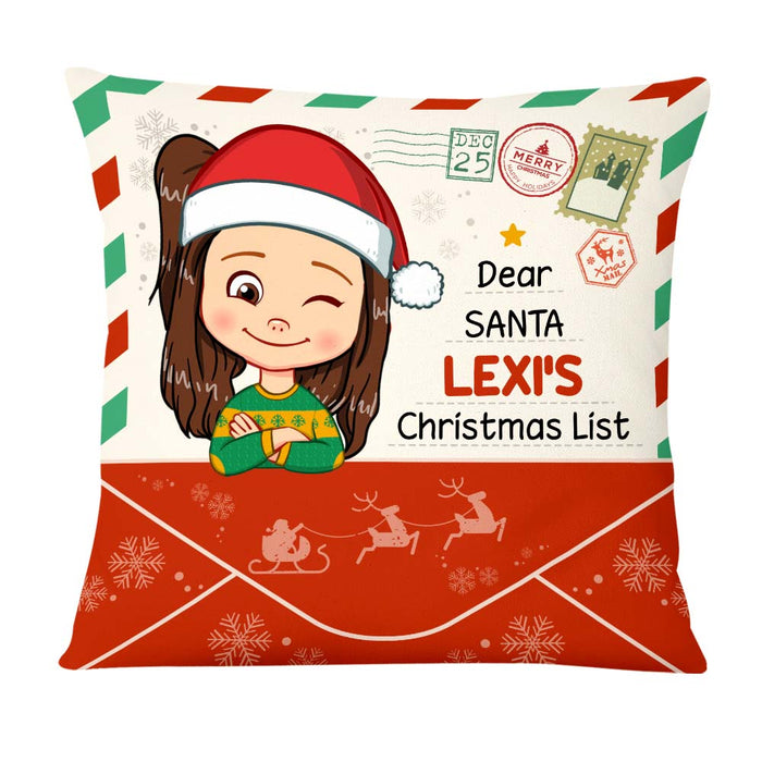 Personalized Gift For Granddaughter To Santa Christmas List Pillow 29293 1