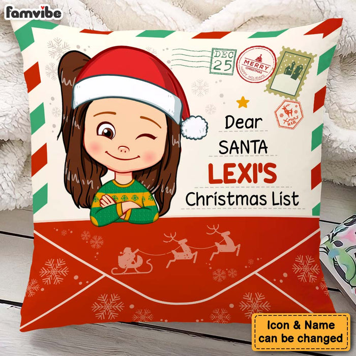 Personalized Gift For Granddaughter To Santa Christmas List Pillow 29293 1