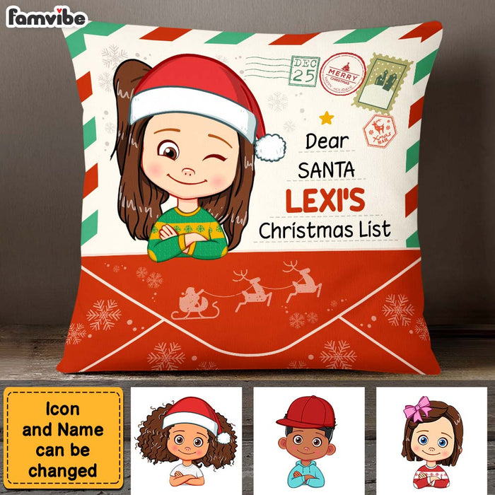 Personalized Gift For Granddaughter To Santa Christmas List Pillow 29293 1