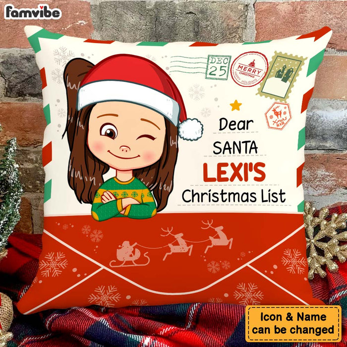 Personalized Gift For Granddaughter To Santa Christmas List Pillow 29293 1