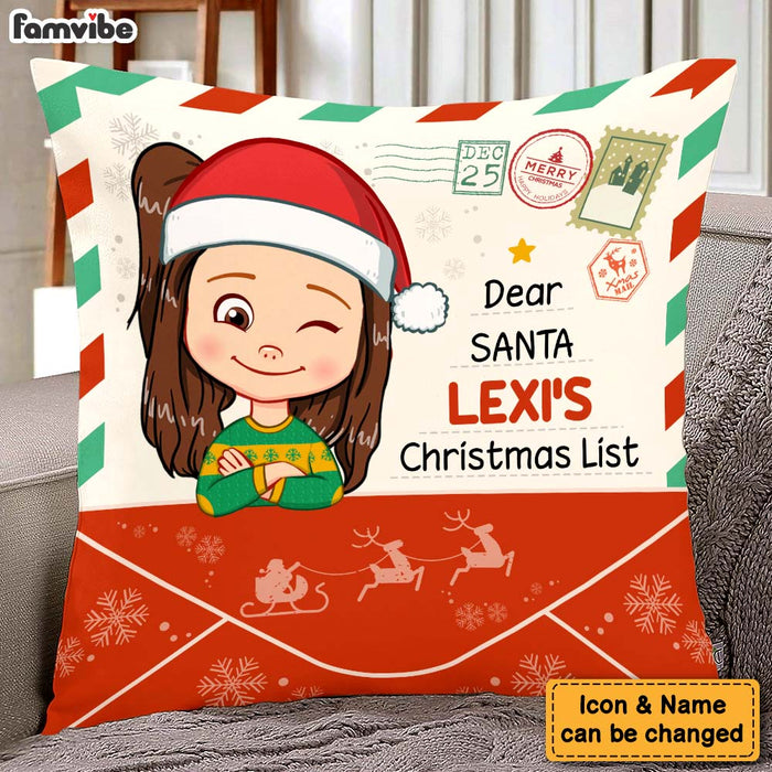 Personalized Gift For Granddaughter To Santa Christmas List Pillow 29293 1