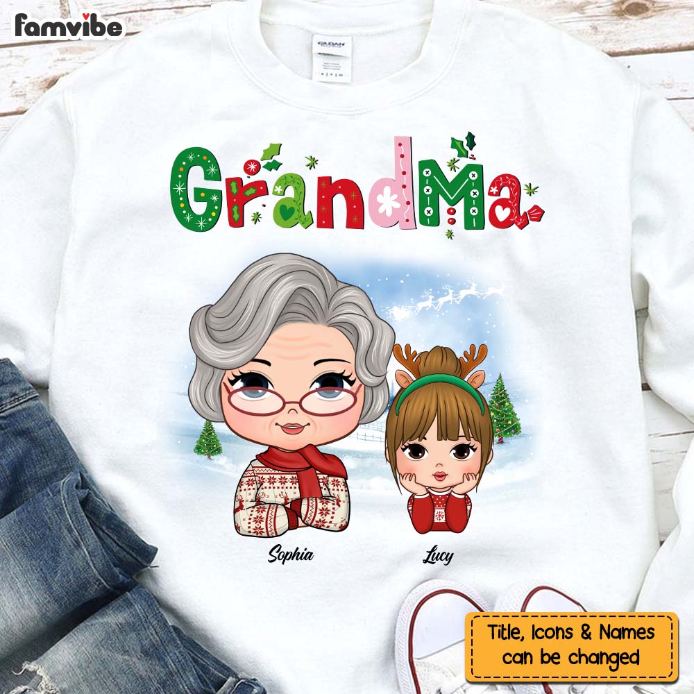 Personalized Gift For Grandma Christmas Shirt Hoodie Sweatshirt 29296 Primary Mockup