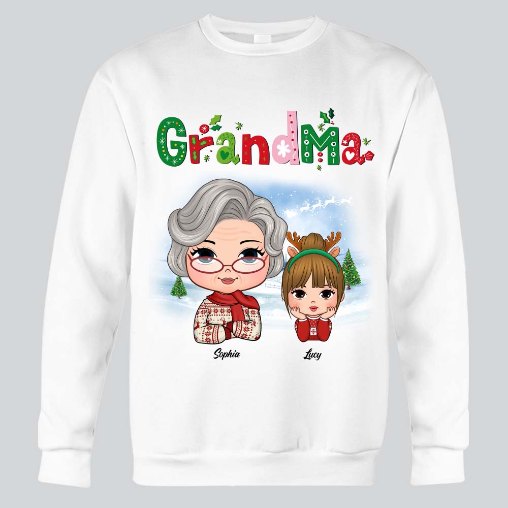 Personalized Gift For Grandma Christmas Shirt Hoodie Sweatshirt 29296 Primary Mockup