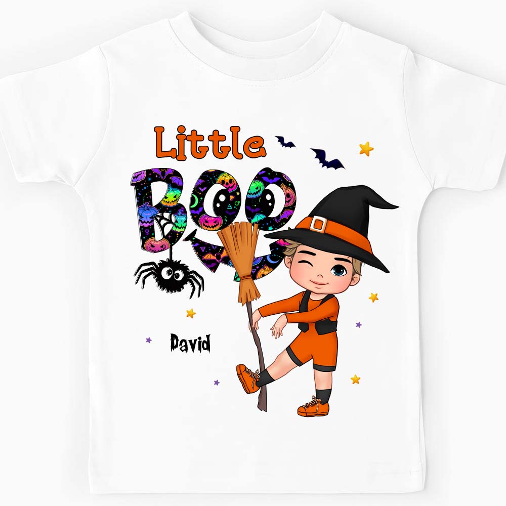 Personalized Halloween Gift For Grandson Little Boo Kid T Shirt 29298 Mockup 2