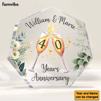 Personalized 40 Years Anniversary Cheering Wine Glass Plaque 29299 thumb 1