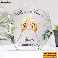 Personalized 40 Years Anniversary Cheering Wine Glass Plaque 29299 thumb 1