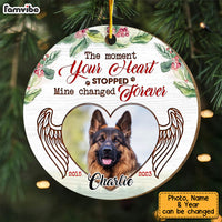Personalized Memorial Gift For Pet Your Heart Stopped Upload Photo Circle Ornament 29301 thumb 1
