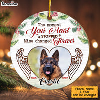 Personalized Memorial Gift For Pet Your Heart Stopped Upload Photo Circle Ornament 29301 thumb 1