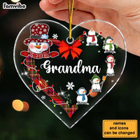 Personalized Gift For Grandma Snowman Kids Heart Ornament 29304 thumb 1