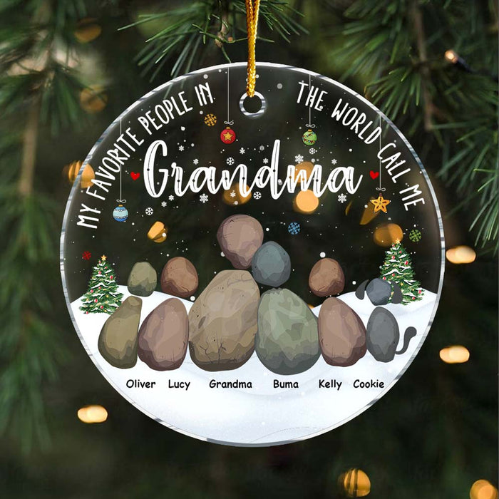Personalized Gift For Grandma My Favorite People Circle Ornament 29306 1