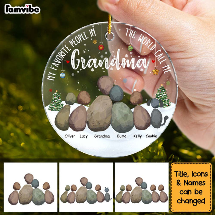 Personalized Gift For Grandma My Favorite People Circle Ornament 29306 1