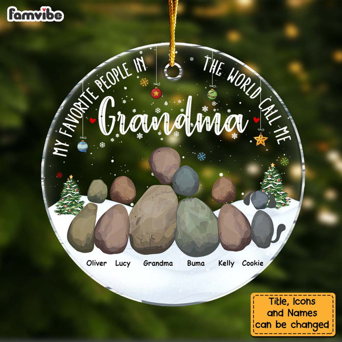 Personalized Gift For Grandma My Favorite People Circle Ornament 29306 1