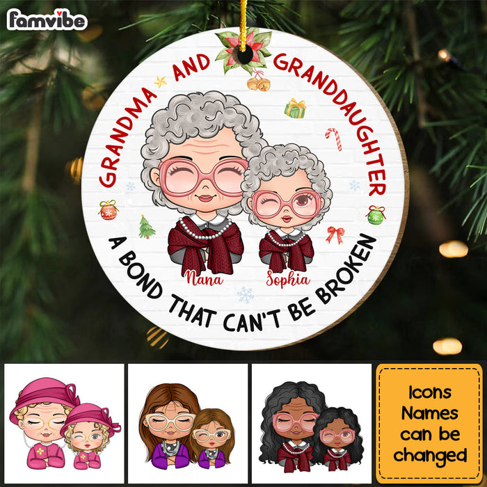 Personalized Christmas Gift For Grandma A Bond That Can't Be Broken Circle Ornament 29309 1