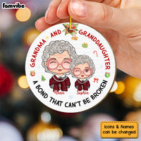 Personalized Christmas Gift For Grandma A Bond That Can't Be Broken Circle Ornament 29309 thumb 1