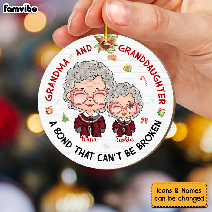 Personalized Christmas Gift For Grandma A Bond That Can't Be Broken Circle Ornament 29309 1