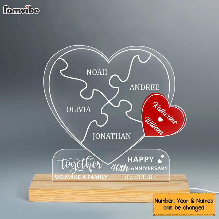 Personalized 40th Wedding Anniversary Gift For Couples Plaque LED Lamp Night Light 29312 1