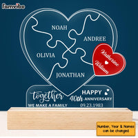Personalized 40th Wedding Anniversary Gift For Couples Plaque LED Lamp Night Light 29312 thumb 1