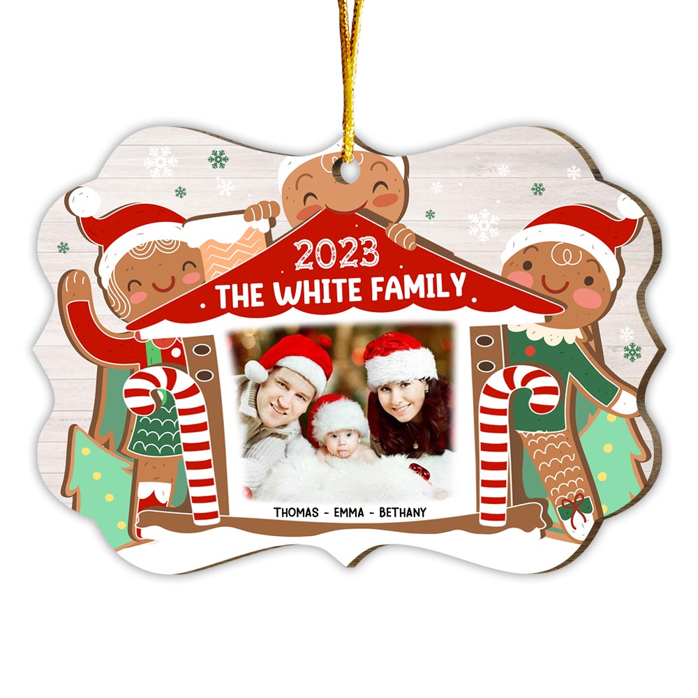 Personalized Family Photo Christmas Cookie Gingerbread Benelux Ornament 29313 Primary Mockup